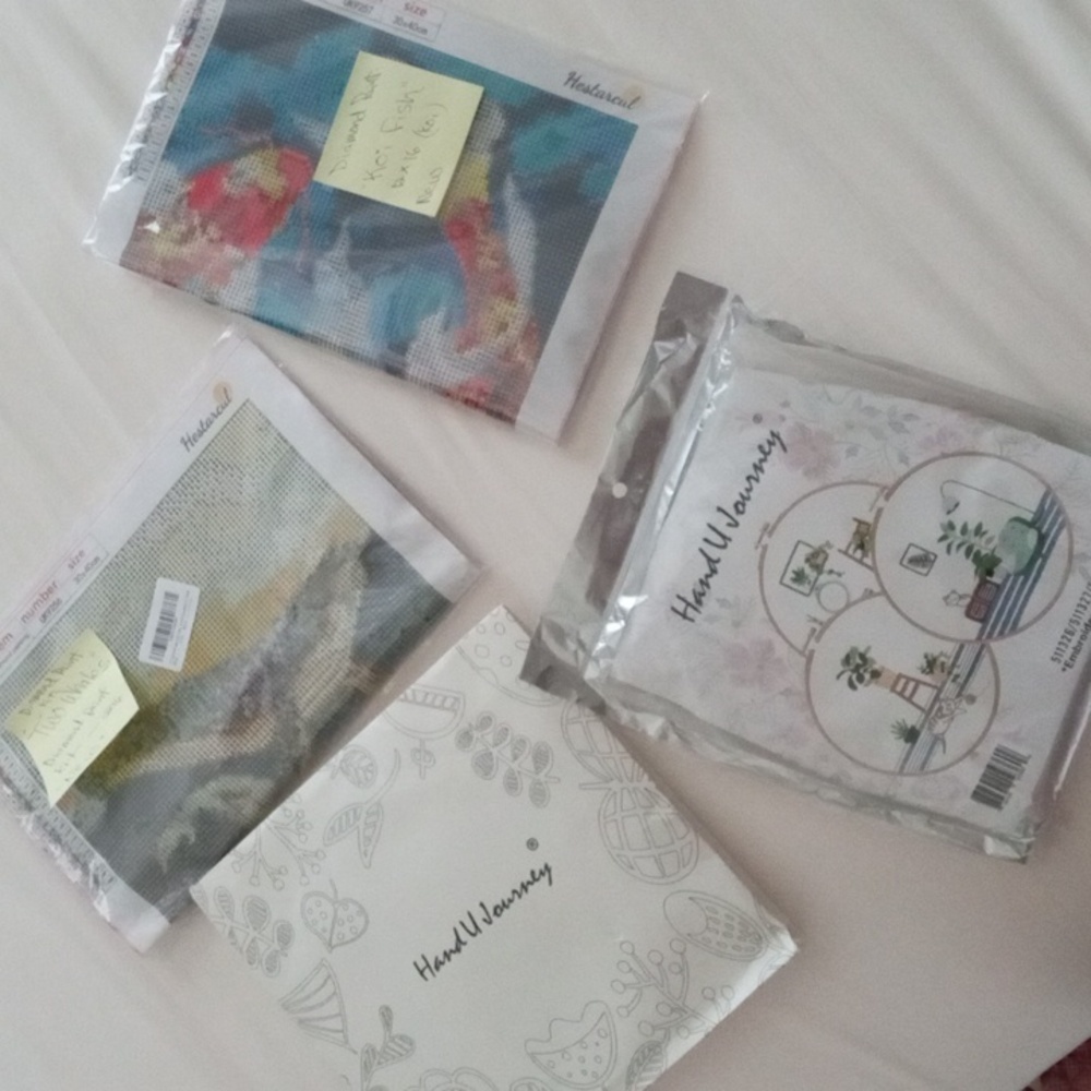 4-Sets Complete Embroidery & Diamond Painting Hobbyists Unused Four Complete Set - Picture 11 of 12